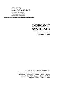 Cover image: Inorganic Syntheses 1st edition 9780470131794