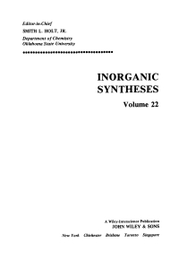 Imagen de portada: Inorganic Syntheses 1st edition 9780471888871