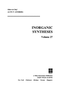 Imagen de portada: Inorganic Syntheses 1st edition 9780471509769