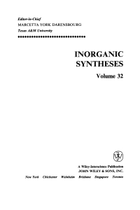 Cover image: Inorganic Syntheses 1st edition 9780471249214