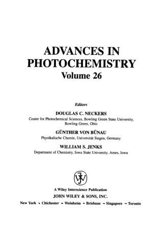 Cover image: Advances in Photochemistry 1st edition 9780471394679