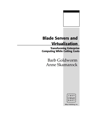 Cover image: Blade Servers and Virtualization: Transforming Enterprise Computing While Cutting Costs 1st edition 9780471783954