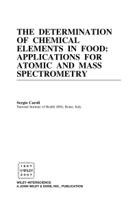 Imagen de portada: The Determination of Chemical Elements in Food 1st edition 9780471687849