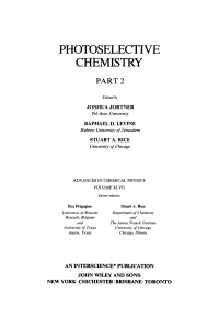 Imagen de portada: Photoselective Chemistry, Part 2 1st edition 9780471062745