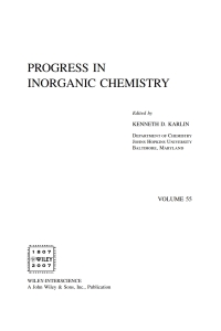 Cover image: Progress in Inorganic Chemistry 1st edition 9780471682424