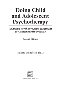 Cover image: Doing Child and Adolescent Psychotherapy 2nd edition 9780470121818