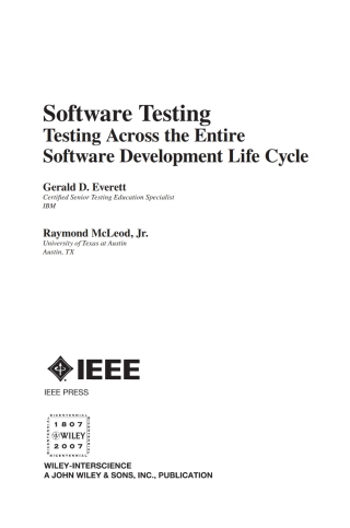 Cover image: Software Testing 1st edition 9780471793717
