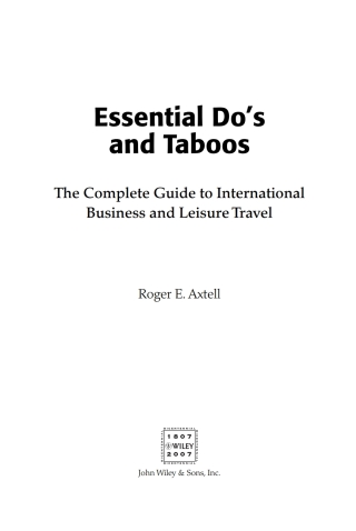 Cover image: Essential Do's and Taboos 1st edition 9780471740506