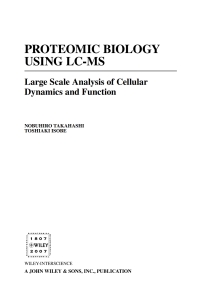 Imagen de portada: Proteomic Biology Using LC/MS 1st edition 9780471662587