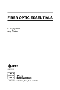 Cover image: Fiber Optic Essentials 1st edition 9780470097427