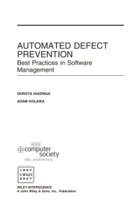 Imagen de portada: Automated Defect Prevention: Best Practices in Software Management 1st edition 9780470042120