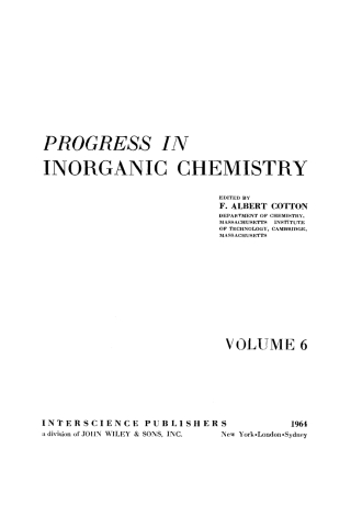 Cover image: Progress in Inorganic Chemistry 1st edition 9780470176740