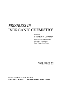 Imagen de portada: Progress in Inorganic Chemistry 1st edition 9780471540922