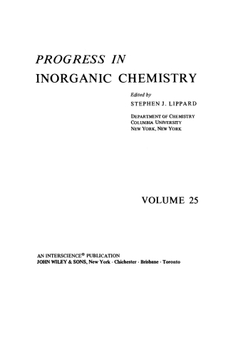 Cover image: Progress in Inorganic Chemistry 1st edition 9780471049432