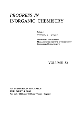 Cover image: Progress in Inorganic Chemistry 1st edition 9780471879947