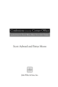 Cover image: Confessions from the Corner Office: 15 Instincts That Will Help You Get There 1st edition 9781119092421