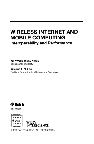 Immagine di copertina: Wireless Internet and Mobile Computing 1st edition 9780471679684