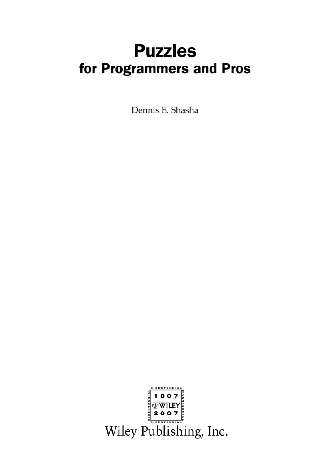 Puzzles for Programmers and Pros 1st Edition