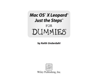 Imagen de portada: Mac OS X Leopard Just the Steps For Dummies 1st edition 9780470109670