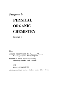 Imagen de portada: Progress in Physical Organic Chemistry 1st edition 9780471833550