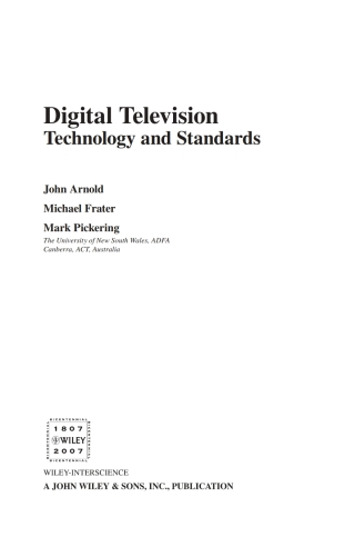 Cover image: Digital Television 1st edition 9780470147832