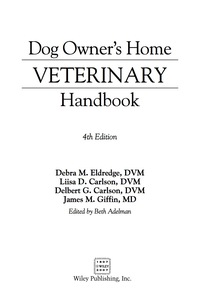 Imagen de portada: Dog Owner's Home Veterinary Handbook 4th edition 9780470067857