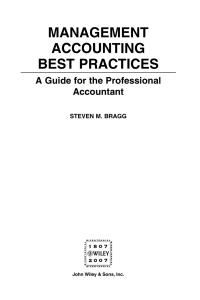 صورة الغلاف: Management Accounting Best Practices 1st edition 9780471743477