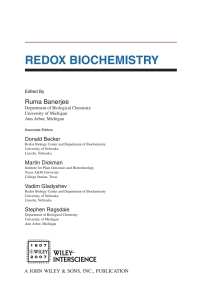 صورة الغلاف: Redox Biochemistry 1st edition 9780471786245