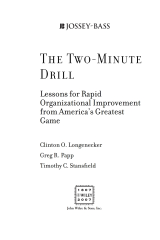 Cover image: The Two Minute Drill 1st edition 9781118431160