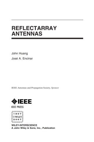 Cover image: Reflectarray Antennas 1st edition 9780470084915