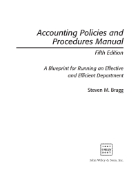 Cover image: Accounting Policies and Procedures Manual 5th edition 9780470146620