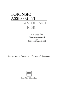 Cover image: Forensic Assessment of Violence Risk 1st edition 9780470049334