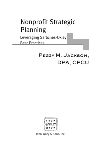Imagen de portada: Nonprofit Strategic Planning 1st edition 9780470120767