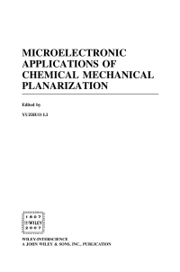 Cover image: Microelectronic Applications of Chemical Mechanical Planarization 1st edition 9780471719199