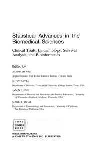 Cover image: Statistical Advances in the Biomedical Sciences 1st edition 9780471947530