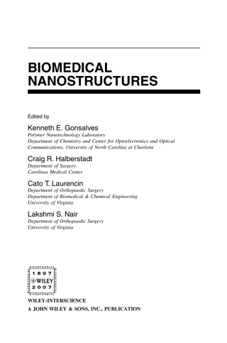 Cover image: Biomedical Nanostructures 1st edition 9780471925521