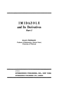 Imagen de portada: Imidazole and Its Derivatives, Part 1 1st edition 9780470376539