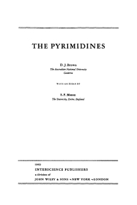 Imagen de portada: The Pyrimidines 99th edition 9780470381151