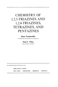 Imagen de portada: Chemistry of 1 2 3-Triazines and 1 2 4-Triazines, Tetrazines, and Pentazin 1st edition 9780471031291