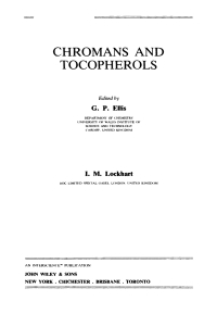 Imagen de portada: Chromans and Tocopherols 1st edition 9780471030386