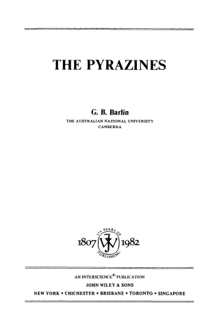 Imagen de portada: The Pyrazines 1st edition 9780471381198