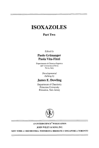 Imagen de portada: Isoxazoles, Part 2 1st edition 9780471502494