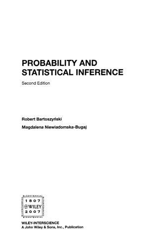 Imagen de portada: Probability and Statistical Inference 2nd edition 9780471696933