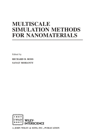 صورة الغلاف: Multiscale Simulation Methods for Nanomaterials 1st edition 9780470105283