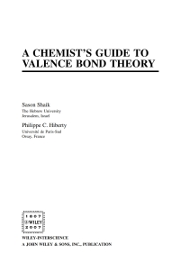 Cover image: A Chemist's Guide to Valence Bond Theory 1st edition 9780470037355