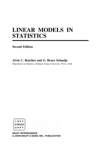 Imagen de portada: Linear Models in Statistics 2nd edition 9780471754985