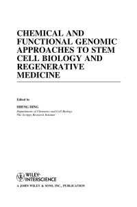 Cover image: Chemical and Functional Genomic Approaches to Stem Cell Biology and Regenerative Medicine 1st edition 9780470041468