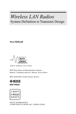 Cover image: Wireless LAN Radios 1st edition 9780471709640