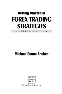Imagen de portada: Getting Started in Forex Trading Strategies 1st edition 9780470073926
