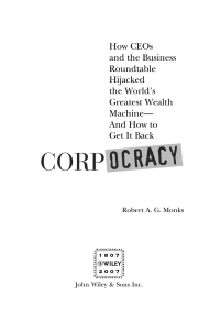 Cover image: Corpocracy 1st edition 9780470145098